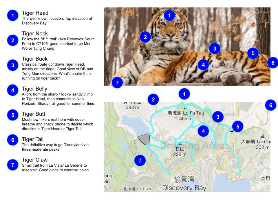 Infographic of Tiger Head landscape